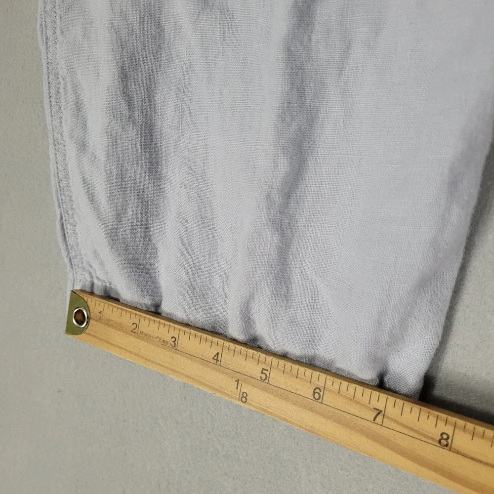 Caribbean Pants Mens 36x30 Light Blue Grey Casual Relaxed 100% Linen Drawstring